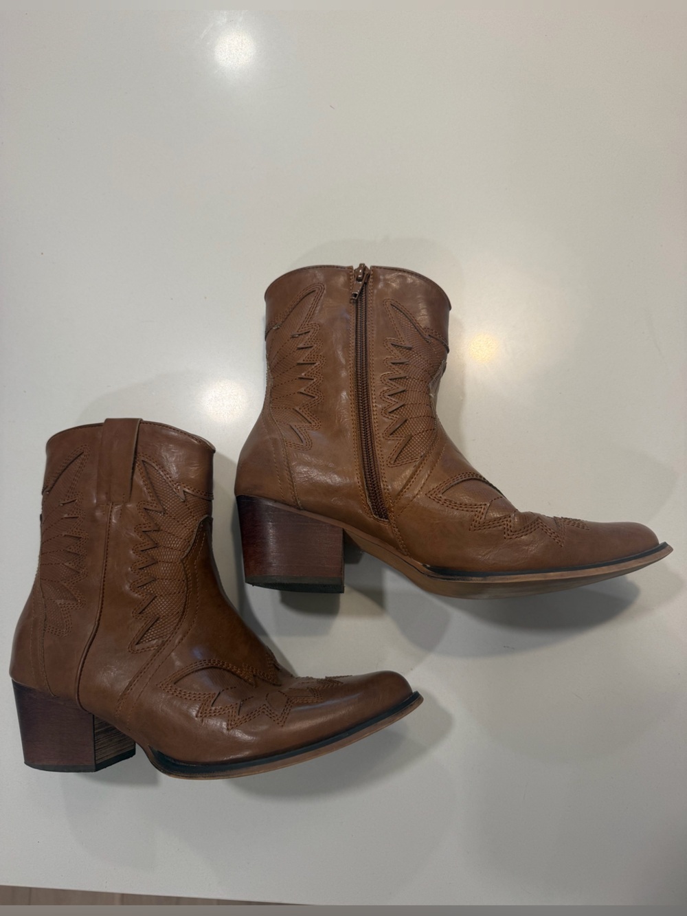 Brown ankle Cowboy boots